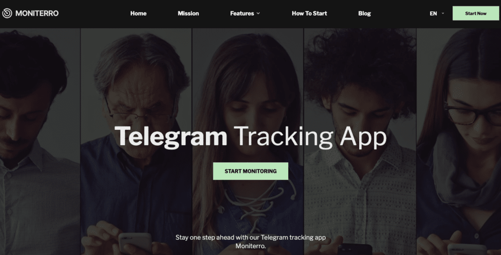 Moniterro-app för spårning av telegram